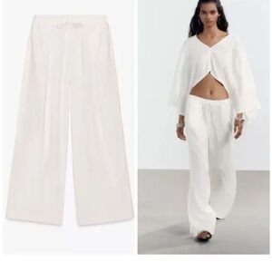 Zara Wide Leg Linen Pants